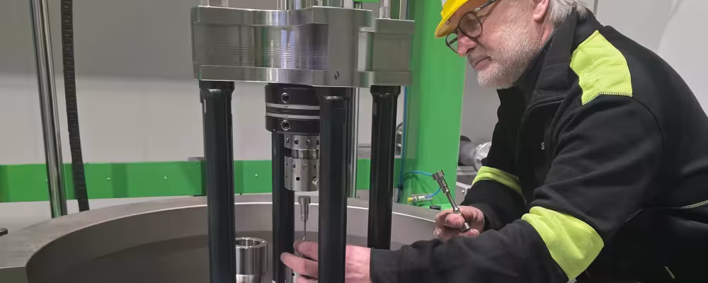 Närbild på installation av vätgasautoklav. Foto: Swerim