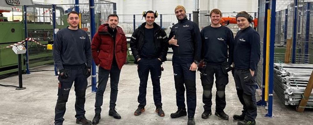 Delar av teamet: Emiljano Inelund, Artan Rama, Edvin Lakanen, Moustafa Hyytiäinen, Simon Johansson och Hampus Johansson. Foto: Troax