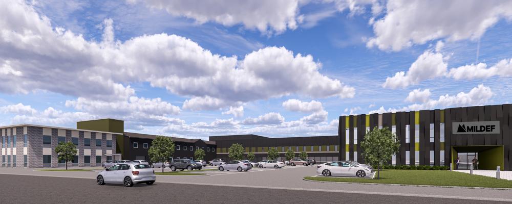 I utbyggnaden ingår kontor, produktion, lager och showroom. Foto: MilDef