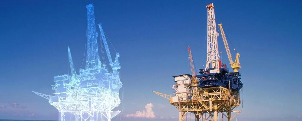 Digitala tvillingar av oljeborrtorn. Credit: Creative Commons Lic. CC BY-SA 4.0
