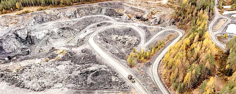 Endomines Pampalogruva i Finland. Kartitsa ligger cirka 16,5 kilometer norr om gruvområdet. Foto: Endomines