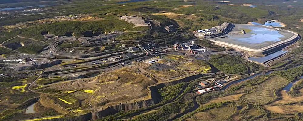 Flygfoto över LKAB:s verksamhet i Malmberget i Gällivare. Foto: LKAB.