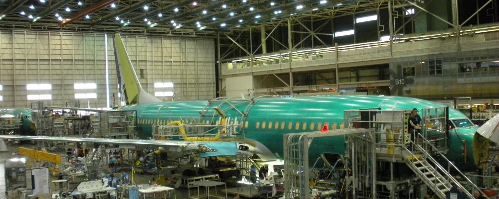 Monteringsanläggning för Boeing 737. Foto: U.S. Department of the Treasury/Wikimedia Commons