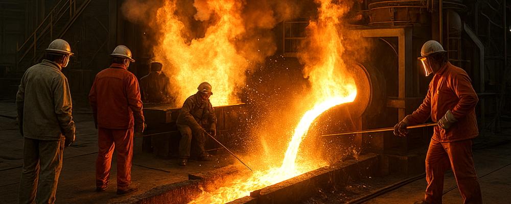 Rio Tinto ser den nya tekniken som ett steg mot att säkra bolagets relevans i en stålindustri som rör sig bort från kolbaserade masugnar. Symbolbild & Illustration: AI-genererad bild. Ej ett fotografi. Upphovsrätt © Conventus