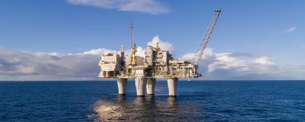 Plattform i Trollområdet i Nordsjön där ytterligare olje- och gasfynd gjorts. Foto: Equinor