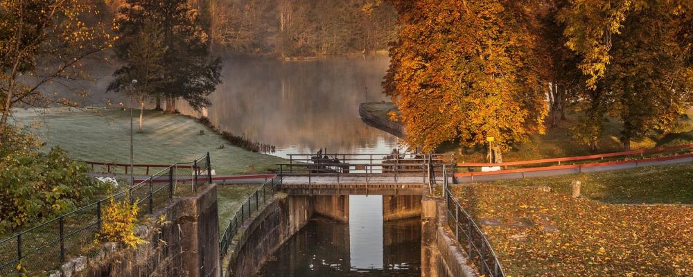 Fall- och slussområdet i Trollhättan är Årets industriminne 2025. Foto: Tekniska museet