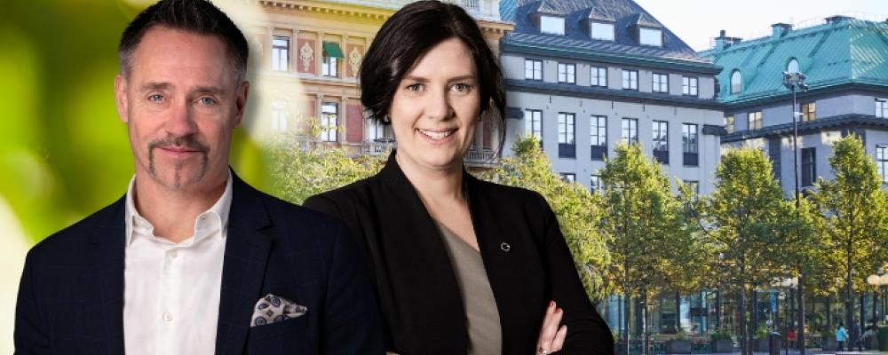 Johnny Sjöström, vd för SSAB, och ny ordförande för Jernkontoret, och Frida Morell, Vice President HR Strategy på Outokumpu, som är vald till ny ledamot. Foto: SSAB och Outokumpu