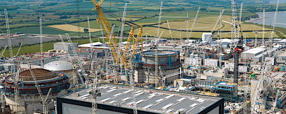Bygget av kärnkraftverket Hinkley Point C i Somerset i Storbritannien. EDF Energy