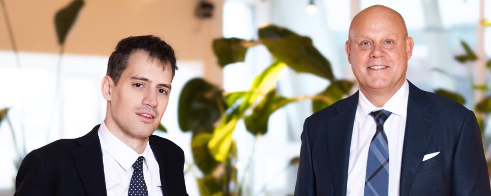 Peter Michelson, vd för EcoDataCenter och Arthur Mensch, vd och medgrundare av Mistral AI. Foto: EcoDataCenter