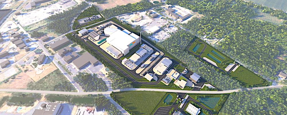 Illustration av ett kraftverk baserat på Newcleos blykylda snabbreaktor. Bild: Newcleo.