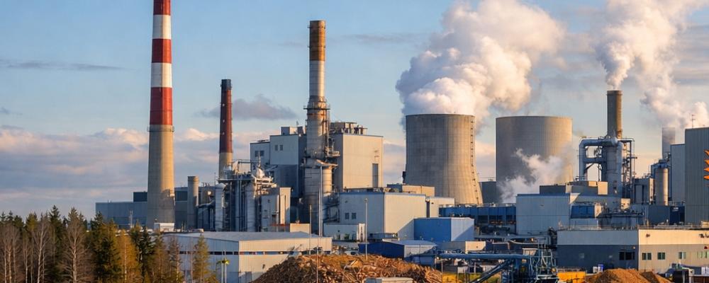 Finskt pappersbruk. Illustration, ej fotografi- AI-genererat innehåll, Copyright, Conventus