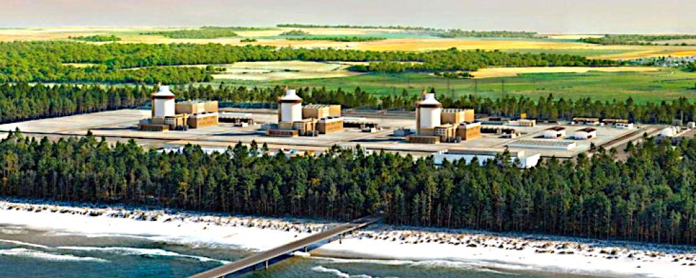 Planerad AP1000-reaktor i norra Polen, ett projekt som nu fått godkänt statligt stöd av EU. Bild: Polska regeringen