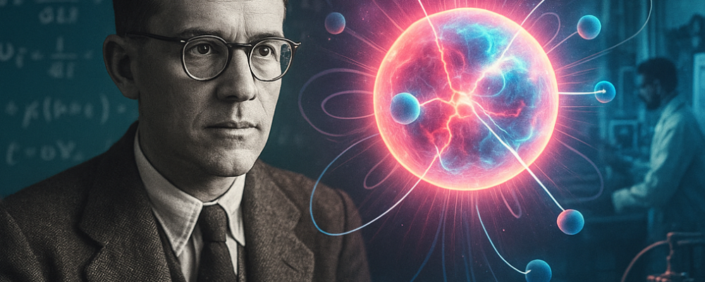 Arthur Ruhlig, en relativt okänd fysiker, rapporterade redan 1938 observationer som tydde på deuterium-tritiumfusion (DT-fusion), nästan tio år innan dess betydelse stod klar inom kärnfysiken.  Bild: Illustration: AI-genererad bild. Ej ett fotografi. Upphovsrätt © Conventus