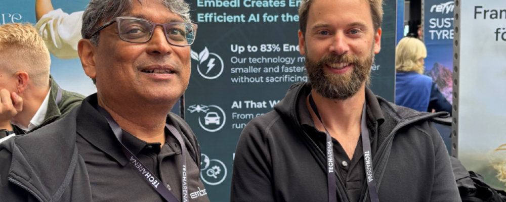 Devdatt Dubashi, forskningschef, och Hans Salomonson, vd, Embedl. Foto: Teknikföretagen