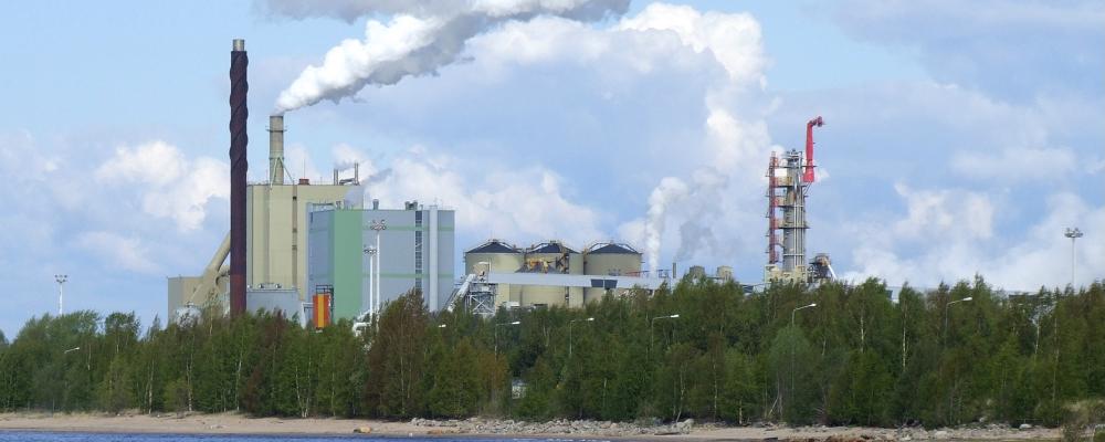 Stora Enso's massafabrik på finländska ön Veitsiluodo år 2009. Foto: Wikipedia Commons. Kredit: Estormiz