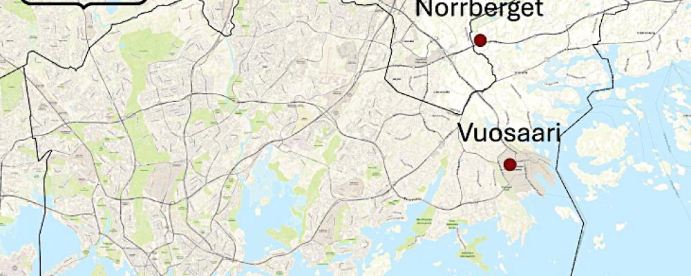 Energibolaget Helen har identifierat tre potentiella platser i Helsingfors – bland annat i Nordsjö (Vuosaari), Sundholmen och Norrberget för byggandet av en småskalig kärnkraftsanläggning. Foto: Helen Oy.