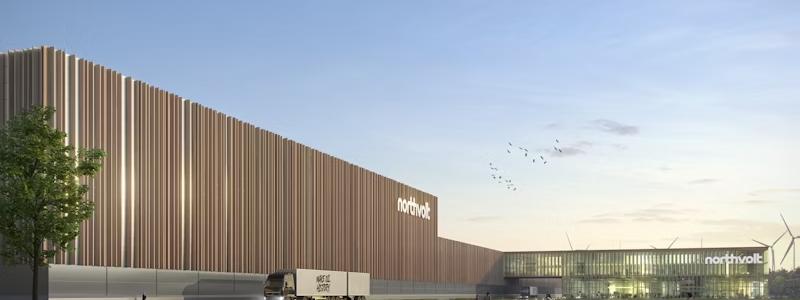 Illustration av planerad batterifabrik i Tyskland. Så skulle det se ut i Heide, i delstaten Schleswig-Holstein. Foto: Northvolt