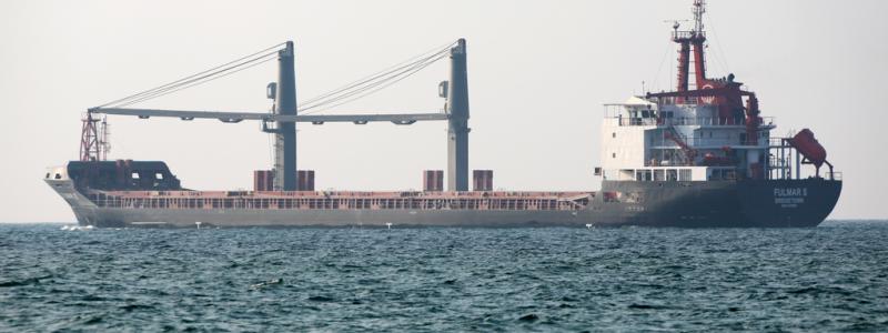 Nina Lyashonok/AP/TT: En spannmålstransport som lämnar Ukraina. Arkivbild.
