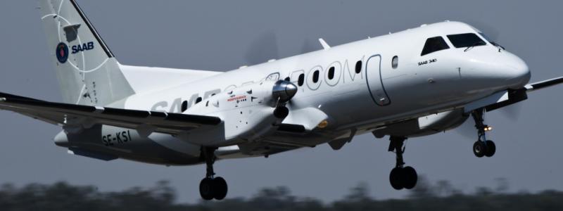 Frans Dely / TT: Saab 340 ska byggas om för eldrift i ett projekt i Australien. Arkivbild.