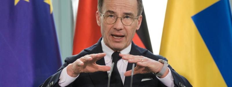 Markus Schreiber/AP/TT: Statsminister Ulf Kristersson (M) i Berlin.