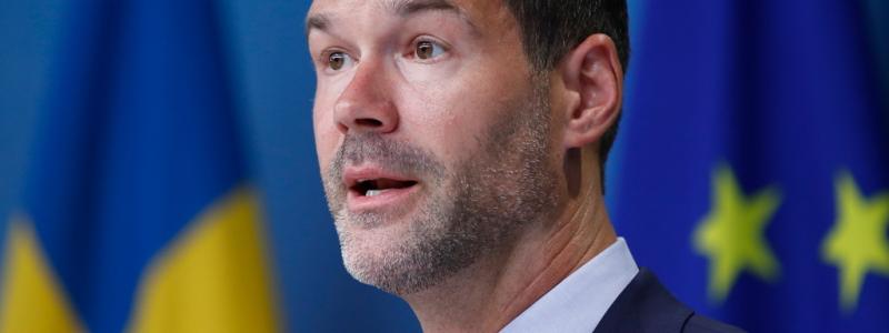 Caisa Rasmussen/TT: Bistånds- och utrikeshandelsminister Johan Forssell (M) kallar svenska företag till möte efter hoten om bojkott i efterdyningarna av koranbränningarna. Arkivbild.
