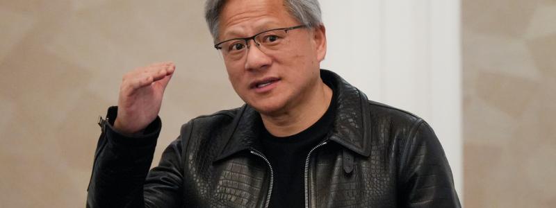 Vincent Thian/AP/TT: The man of the hour, Nvidias vd Jensen Huang. Arkivbild.