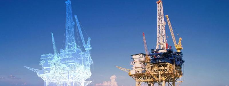 Digitala tvillingar av oljeborrtorn. Credit: Creative Commons Lic. CC BY-SA 4.0