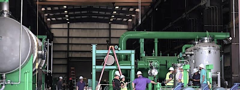 Electric Hydrogen mitt i tillverkningen av en grön vätgasanläggning på 100 megawatt i Texas. Foto: Electric Hydrogen