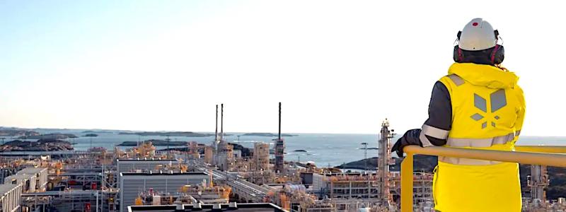 Processanläggningen vid Kollsnes i Øygarden väster om Bergen. Trollfältet har ökat sin produktionskapacitet tack vare uppgraderingar i denna behandlingsanläggning.Foto: Ole Jørgen Bratland / Equinor