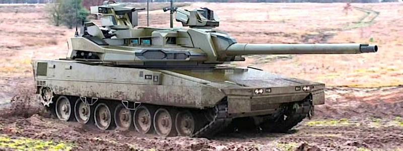 Utkast till den framtida tysk-franska stridsvagnen – projektet ska genomföras gemensamt av försvarsindustriföretagen Rheinmetall, KNDS och Thales. Illustration: KNDS