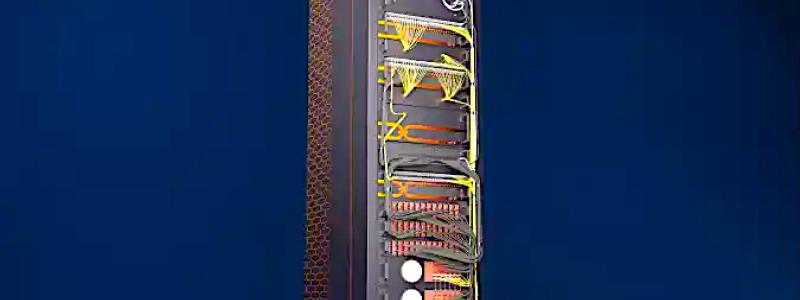 Visualisering av QuiX Quantums förstagenerations universella fotoniska kvantdator. Bild: QuiX Quantum