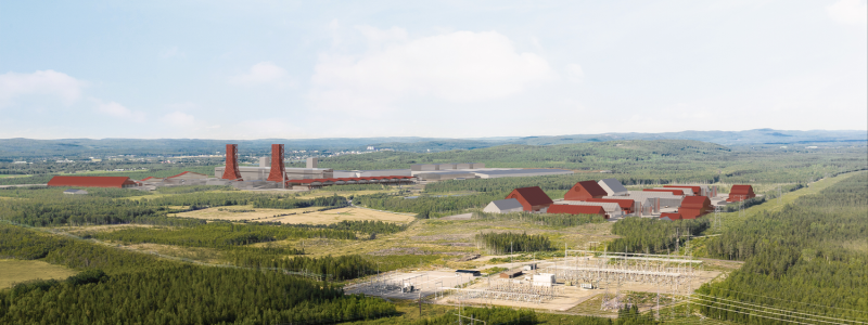 Boden-anläggningen är planerad för storskalig stålproduktion från 2026. Ill: ABB