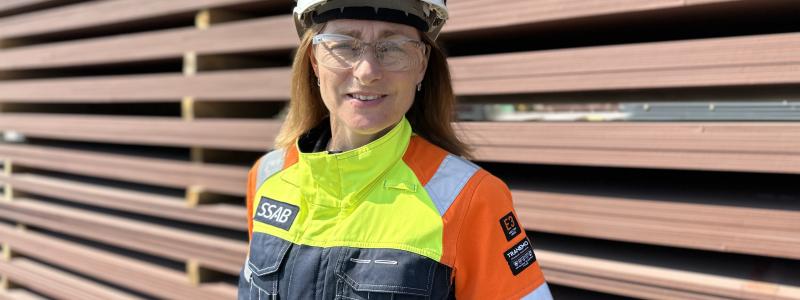 Karin Palmqvist är utbildad civilingenjör i maskinteknik vid Chalmers tekniska högskola. Foto: SSAB/Photographer
