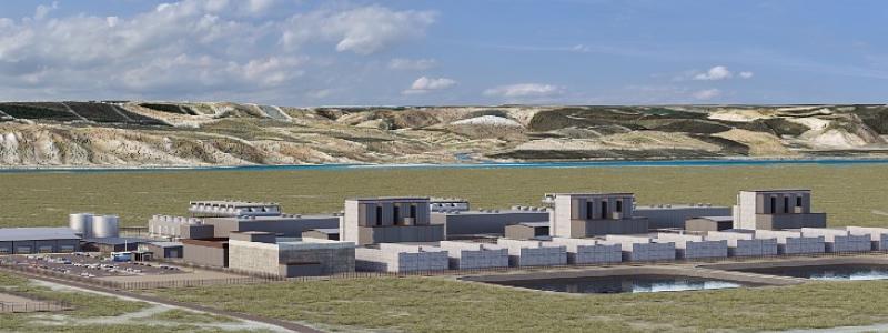 Amazon Energys planerade SMR i form av tre block med en sammanlagd kapacitet på 960 megawatt. Bild: Amazon/X-energy.