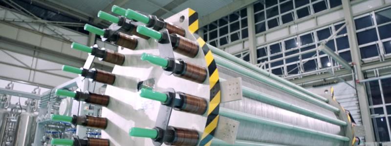 En elektrolysör, avgörande komponent för produktion av vätgas tillverkad av Hygreen Energy. Foto: Hygreen Energy