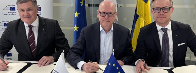 Undertecknande av låneavtal mellan EIB och Lantmännen. Foto: Lantmännen