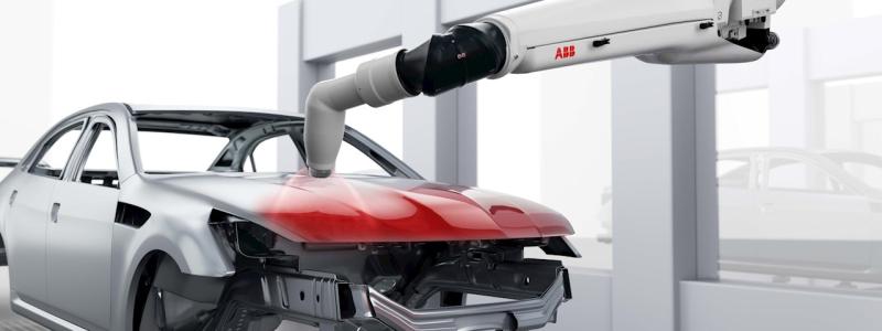 Den nya färgsprutan monteras på en robot och sägs förbättra överföringseffektiviteten med uppemot 10 procent. Vilket i sin tur kan minska färgavfallet. Bild: ABB