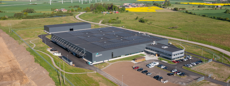 Den nya produktionsanläggningen i Falkenberg. Foto: Bendiro Profile Tech