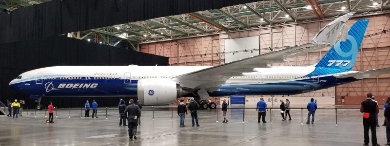 Boeing-flygplan model 777-9. Foto: Dan Nevill/Wikimedia Commons