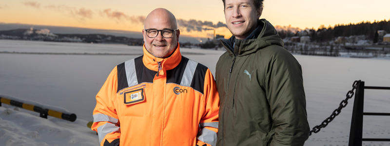 Magnus Häggström, vd och Clas Bergman, grundare och vice vd har hittat ett bra samarbete som ska ta örnsköldsviksbaserade företaget ut i Europa. Foto: BizMaker
