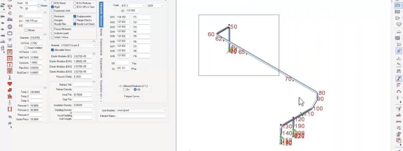 Skärmbild av programvaran Caesar II. Bild: Hexagon/Helena Liden