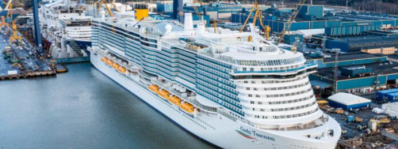 Kryssningsfartyget Costa Toscana vid Meyers Åbo-varv. Foto: Meyer Werft