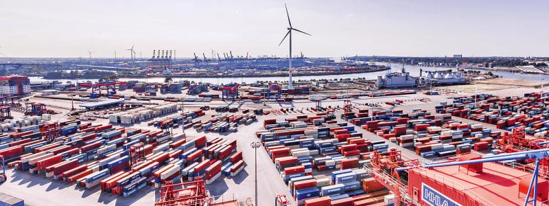 Container-avdelningen i Hamburgs hamn. Foto: CSM