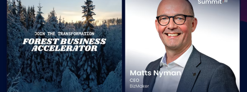 Den 1 december är Matts Nyman, vd på BizMaker, inbjuden att presentera Forest Business Accelerator på Ignite Sweden Summit i Uppsala. Bild: BizMaker
