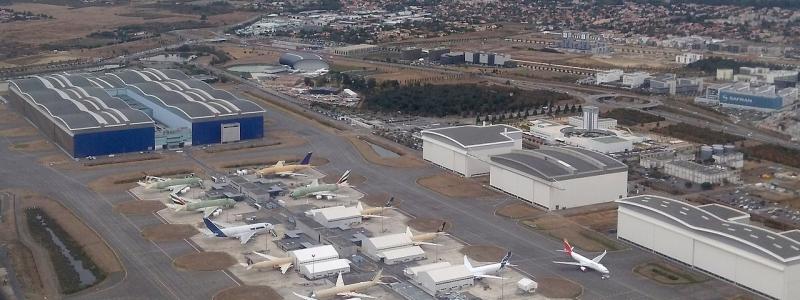 Flygplansfabrik utanför Toulouse i Frankrike. Foto: Duch/Wikimedia Commons