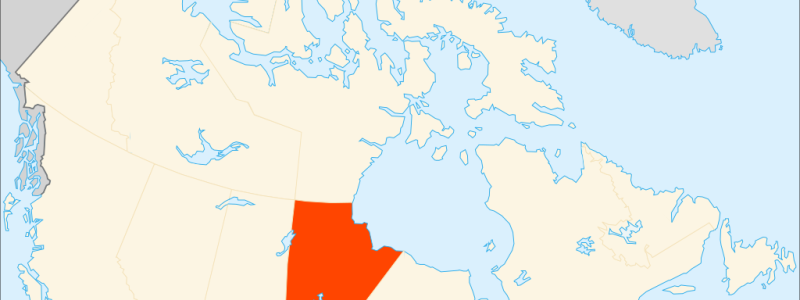 Provinsen Manitoba i Kanada är en glesbefolkad provins, men drygt 600 000 kvadratkilometer. Karta: EOZyo/Wikimedia Commons