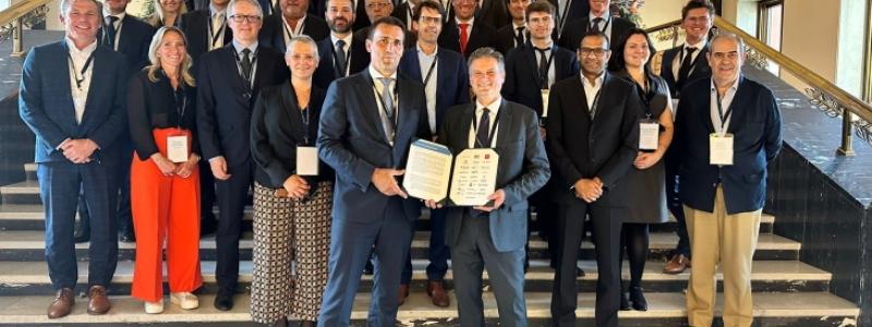 Europeiska industriledare från organisationen, Nuclear Alliance of the EU Member States, presenterar sin manifest. Foto: Nucleareurope
