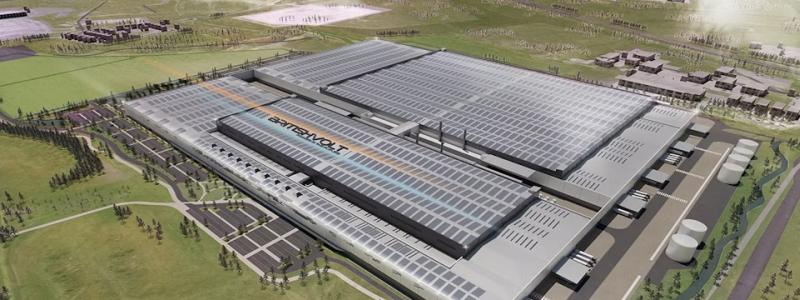 Britishvolt – en tillverkare av bilbatterier som grundades 2019 – har fått bygglov för att påbörja uppförandet av Storbritanniens första "gigafabrik" i Northumberland. Den 95 hektar stora anläggningen kommer att ta över platsen för ett tidigare kraftverk och väntas skapa 3 000 nya arbetstillfällen. Illustration: Britishvolt