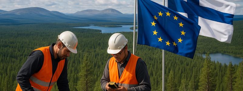 Europeiska kommissionen har pekat ut sex projekt i Finland som strategiskt viktiga för unionens framtida försörjning av råvaror.  Illustration: AI-genererad bild. Ej ett fotografi. Upphovsrätt © Conventus