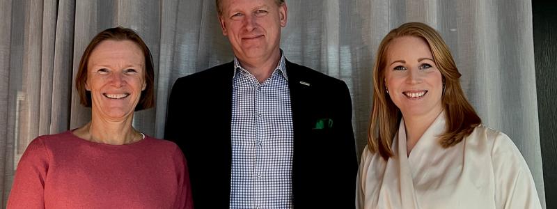 Fr.v. Nina Linander, styrelseordförande, Edward Murray, vd, och Annie Lööf, nominated till GreenIrons styrelse. Foto: Greeniron